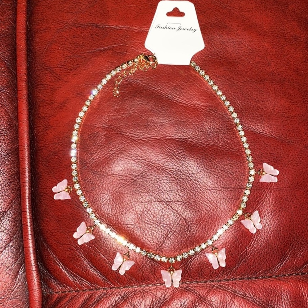 NWT BUTTERFLY RHINESTONE TENNIS CHAIN NECKLACE🦋 Adjustable*
